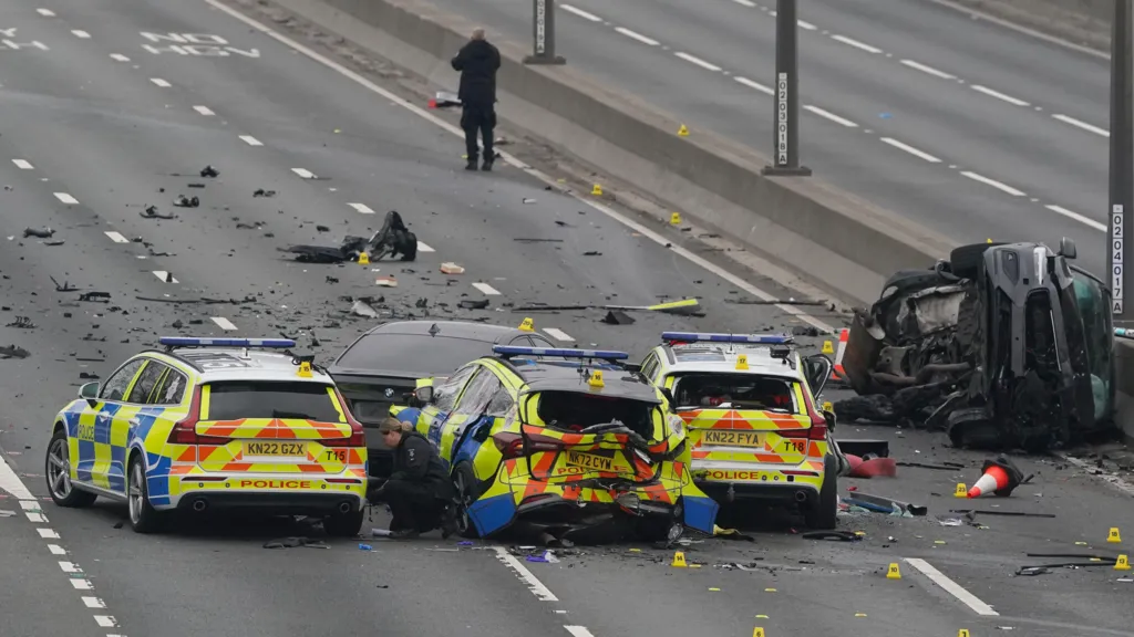 Five in hospital after police cars involved in crash