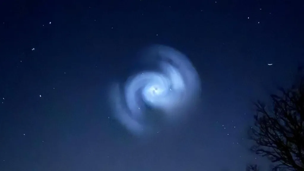 Glowing spiral in UK sky believed to be caused by SpaceX launch