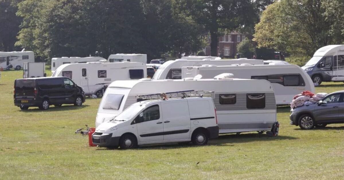 Travellers set up camp at park near UK city for third time in just weeks
