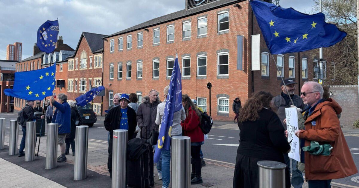 Remoaners descend on Nigel Farage&#039;s Reform rally in desperate anti-Brexit protest
