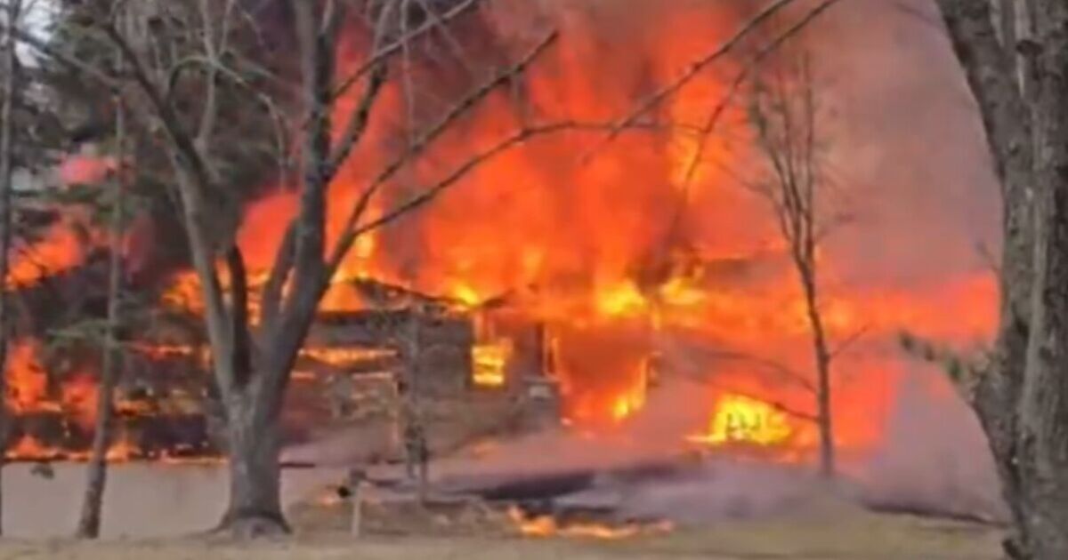 Fireball as plane crashes into family home