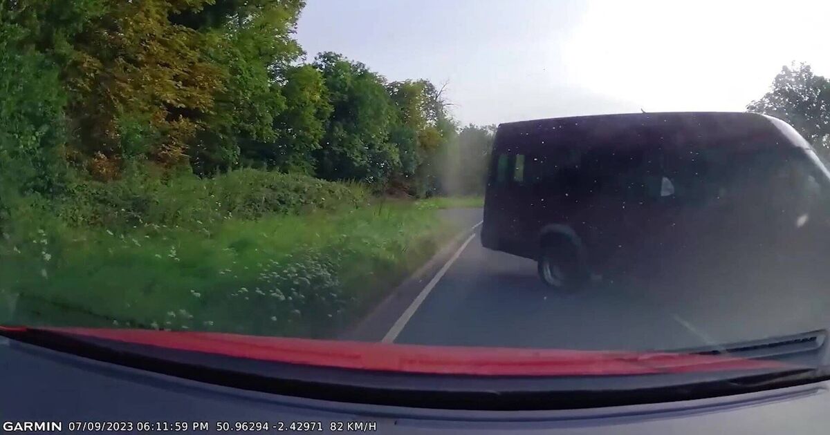 WATCH: Horrifying moment minibus driver on wrong side of road crashes with car