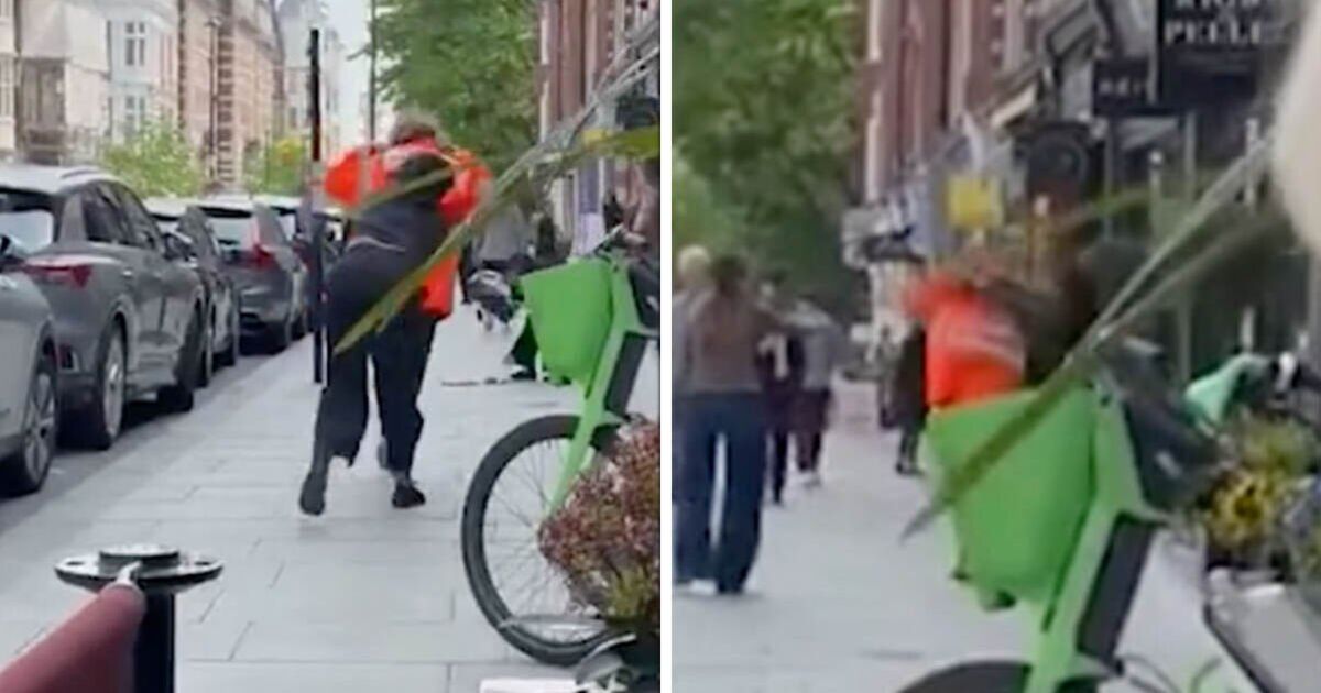WATCH: Have-a-go shop workers drive off thugs trying to ransack shop in posh London street