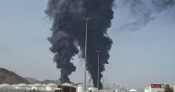 Firestorm as drone attack shuts key Middle Eastern oil port